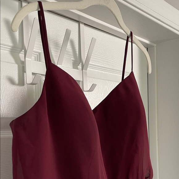 BILL LEVKOFF Dress 1266 Spaghetti Straps Floor Length 10 Wine Cranberry Lined - Picture 6 of 13